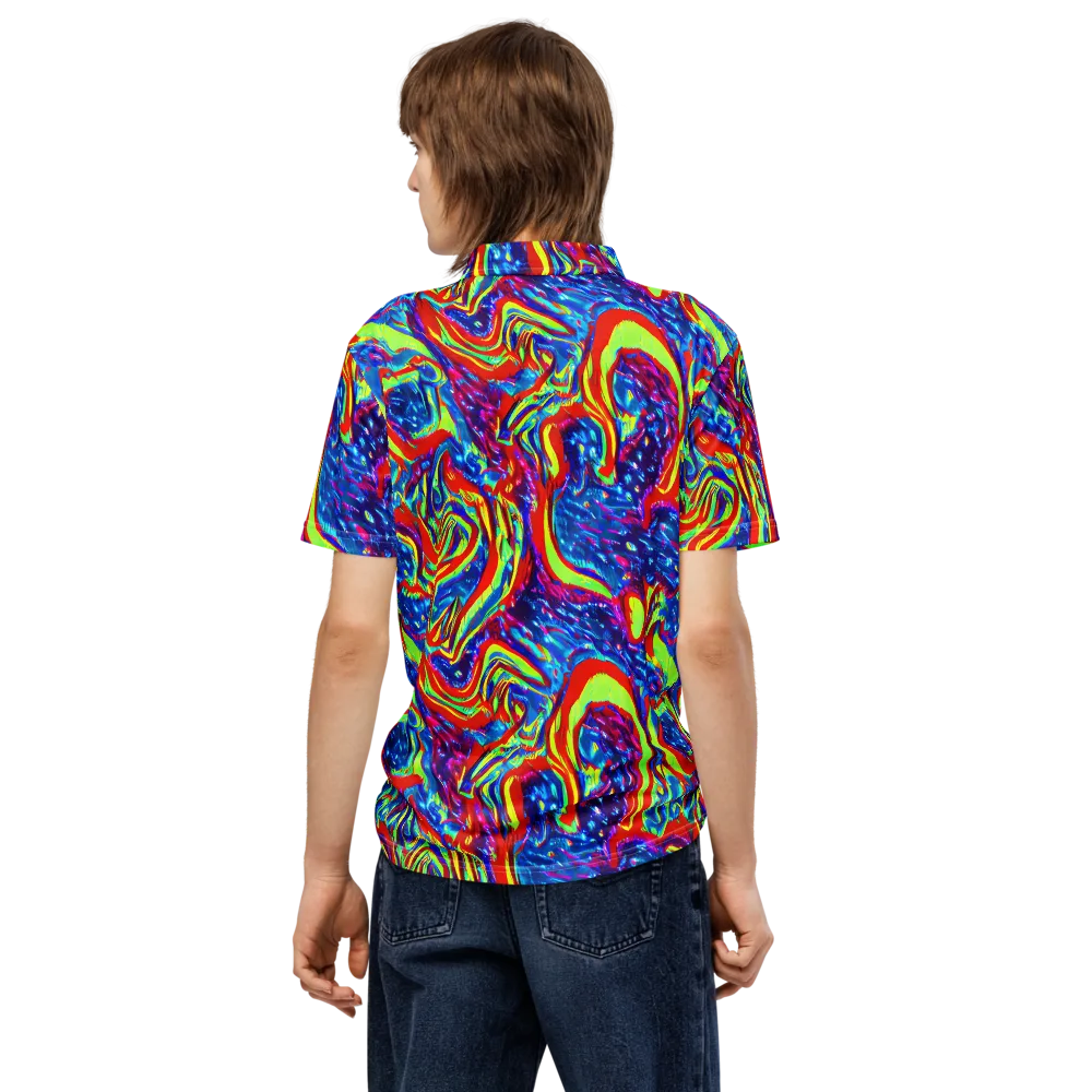 Scarlet Acid Garden on Men's Slim Fit Polo Shirt — Back