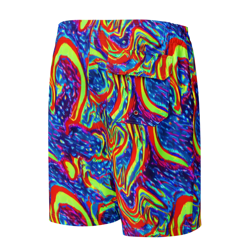 Scarlet Acid Garden on Men's Board Shorts — Back