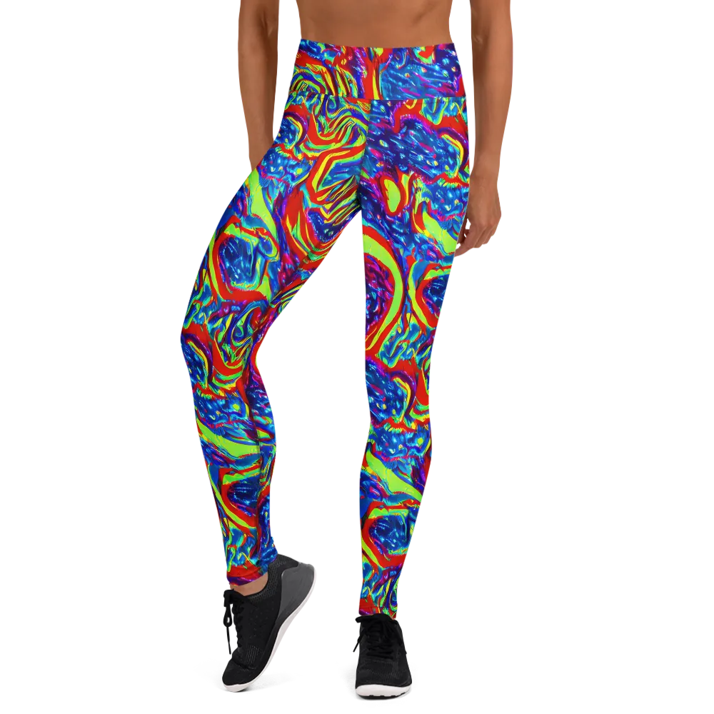 Scarlet Acid Garden on Yoga Leggings — Front