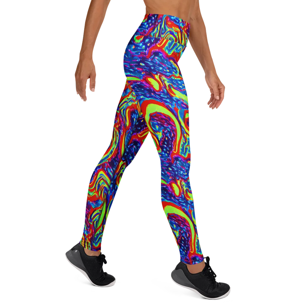 Scarlet Acid Garden on Yoga Leggings — Right