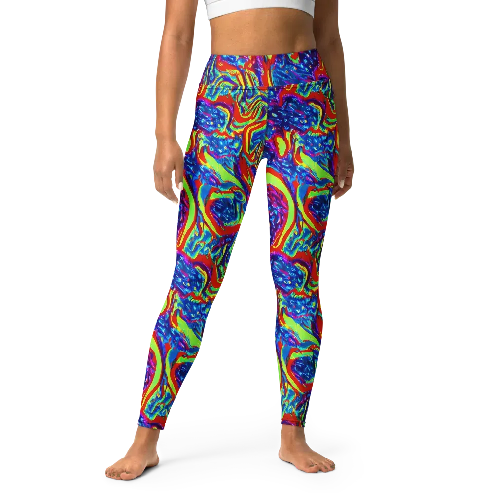 Scarlet Acid Garden on Yoga Leggings — Front
