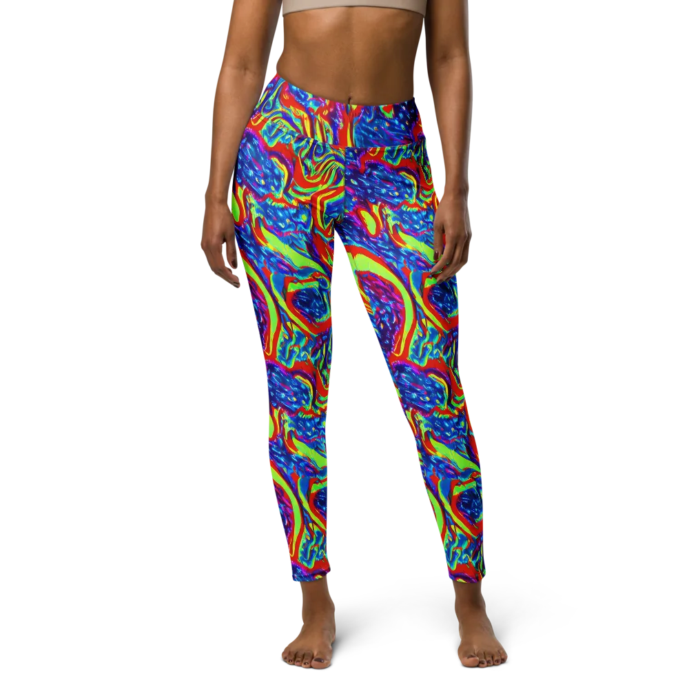 Scarlet Acid Garden on Yoga Leggings — Front
