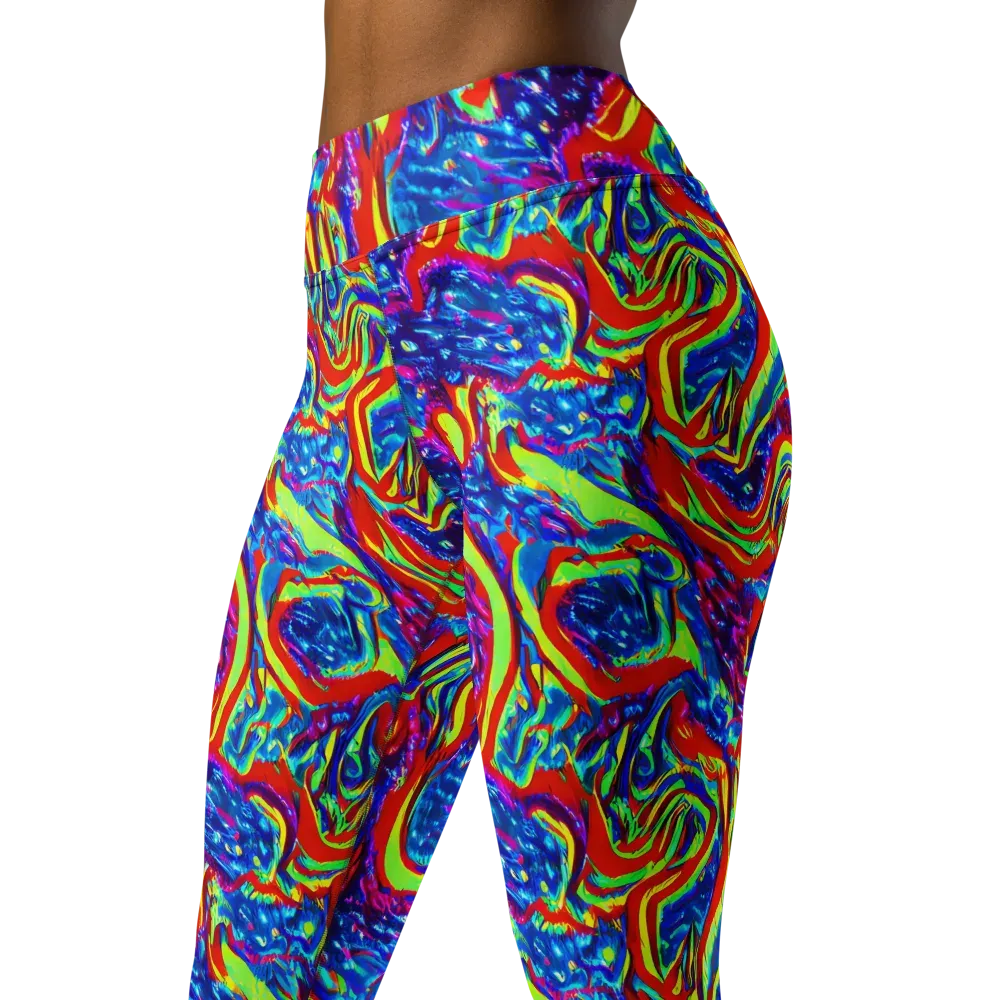 Scarlet Acid Garden on Yoga Leggings — Left Front