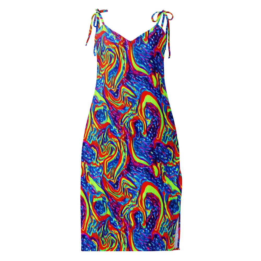 Scarlet Acid Garden on Slip Dress — Front
