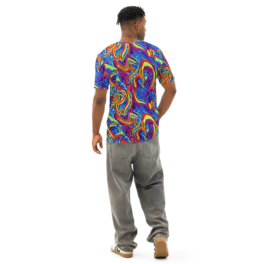 Scarlet Acid Garden on Men's Cotton Crew Neck T-Shirt — Back