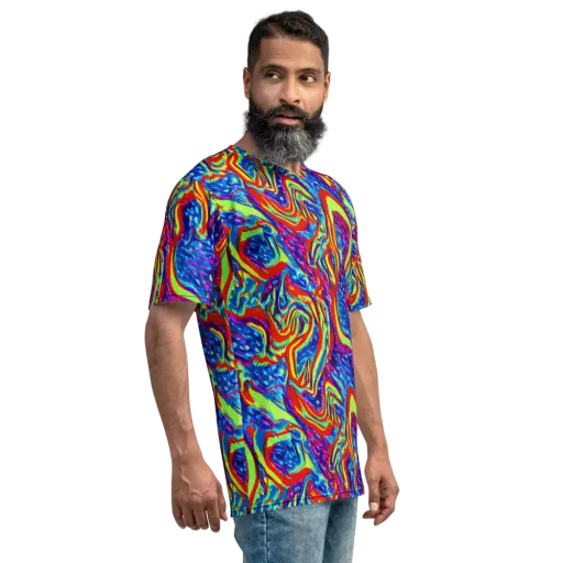 Scarlet Acid Garden on a Men's Crew Neck T-Shirt