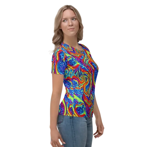 Scarlet Acid Garden on a Women's Crew Neck T-Shirt