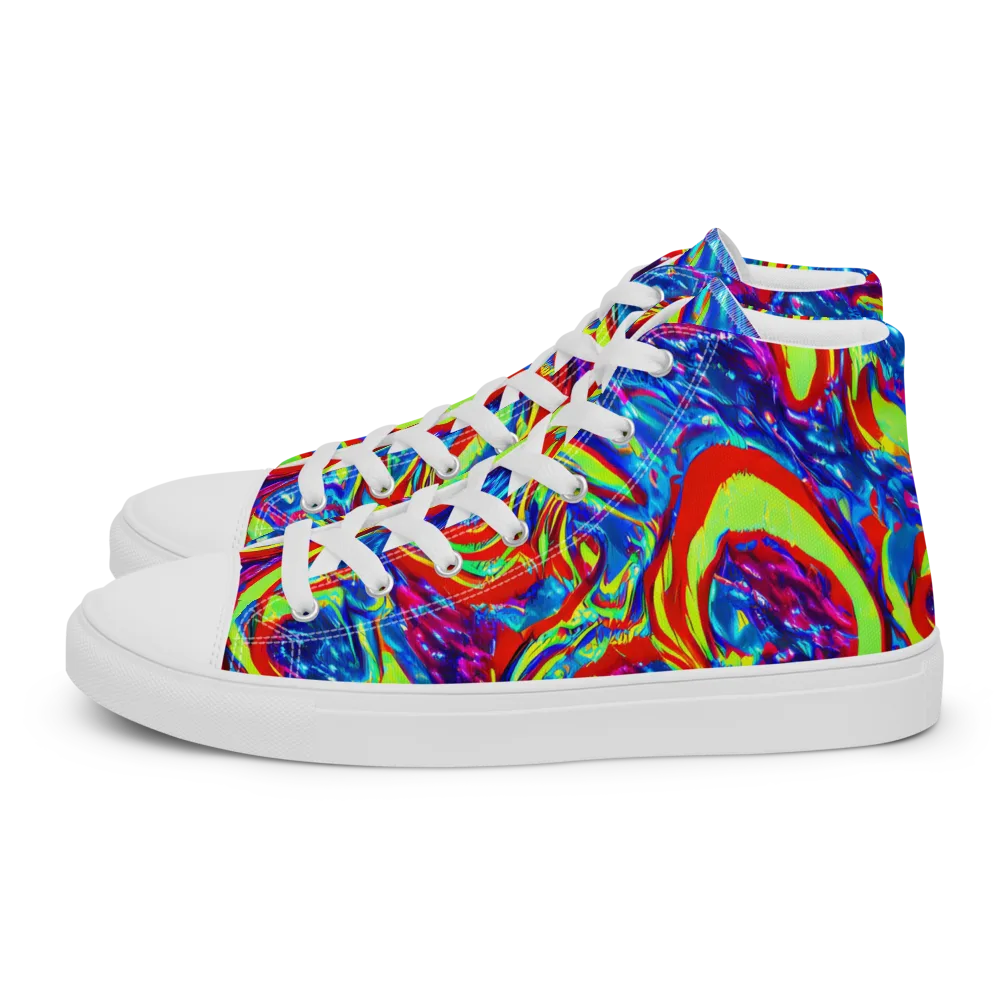 Scarlet Acid Garden on Women's High Top Canvas Shoes — Left