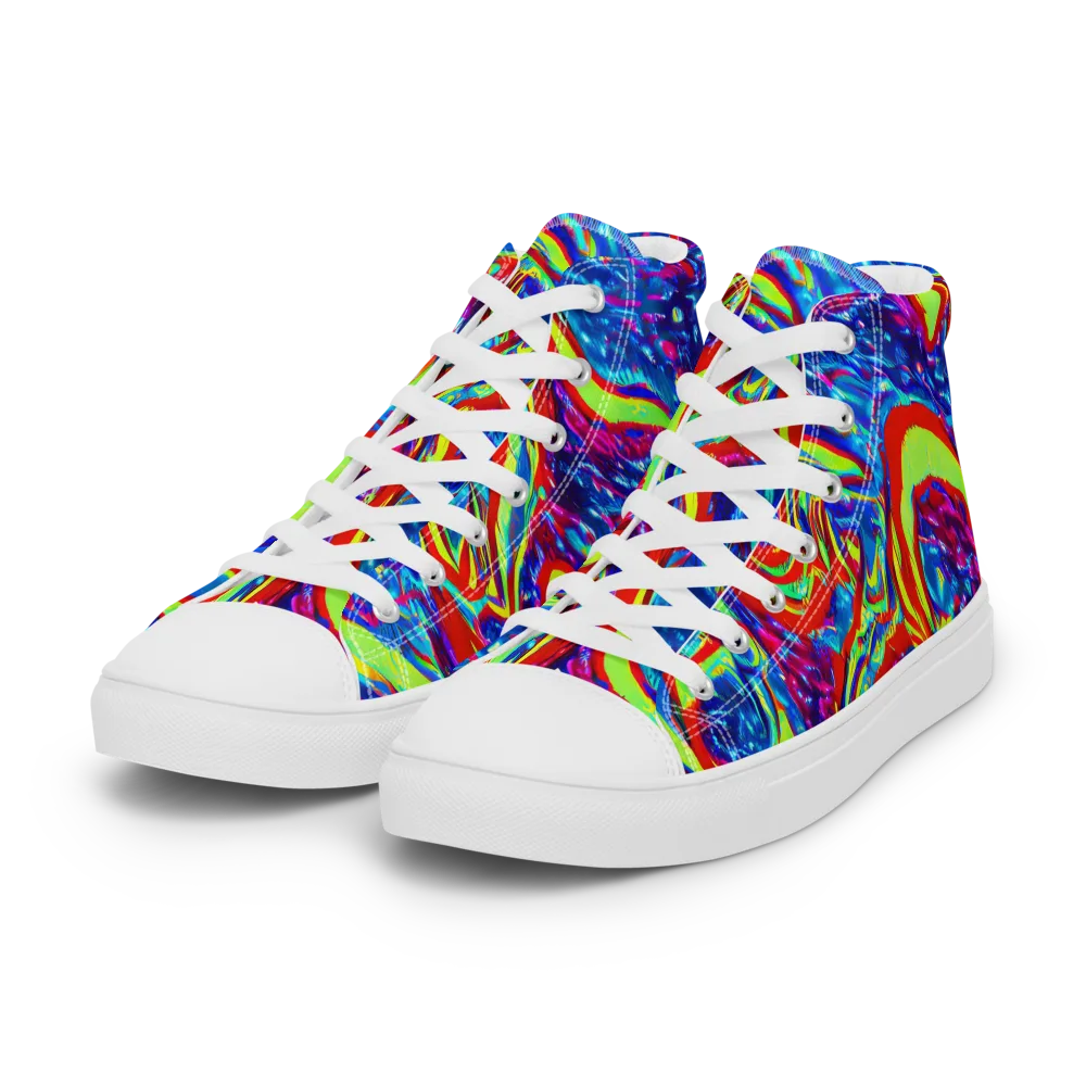 Scarlet Acid Garden on Women's High Top Canvas Shoes — Left Front