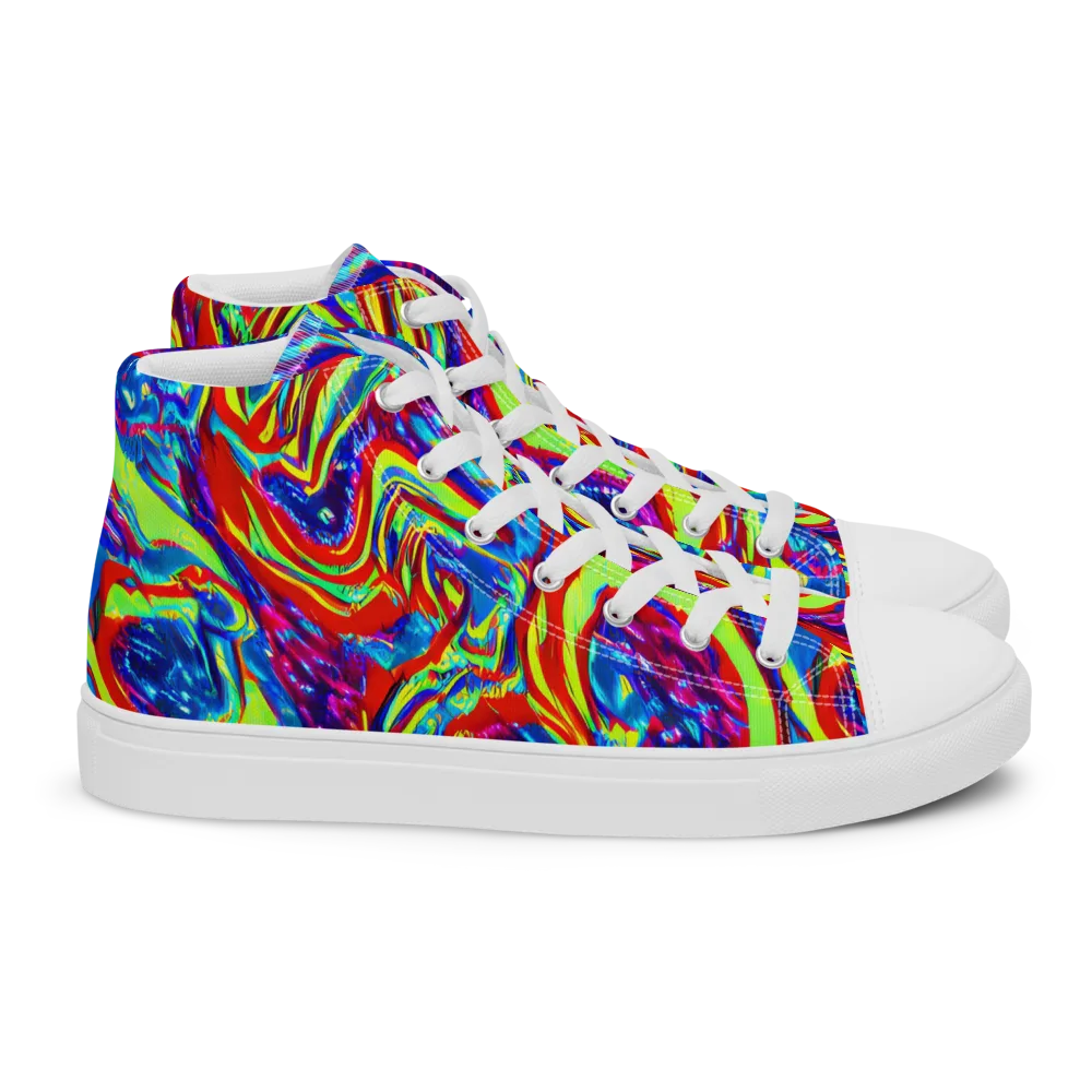 Scarlet Acid Garden on Women's High Top Canvas Shoes — Right