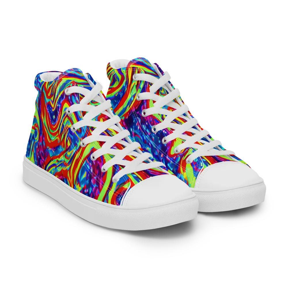 Scarlet Acid Garden on Women's High Top Canvas Shoes — Right Front
