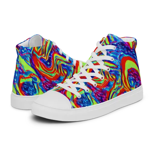 Scarlet Acid Garden on a Women's High Top Canvas Shoes