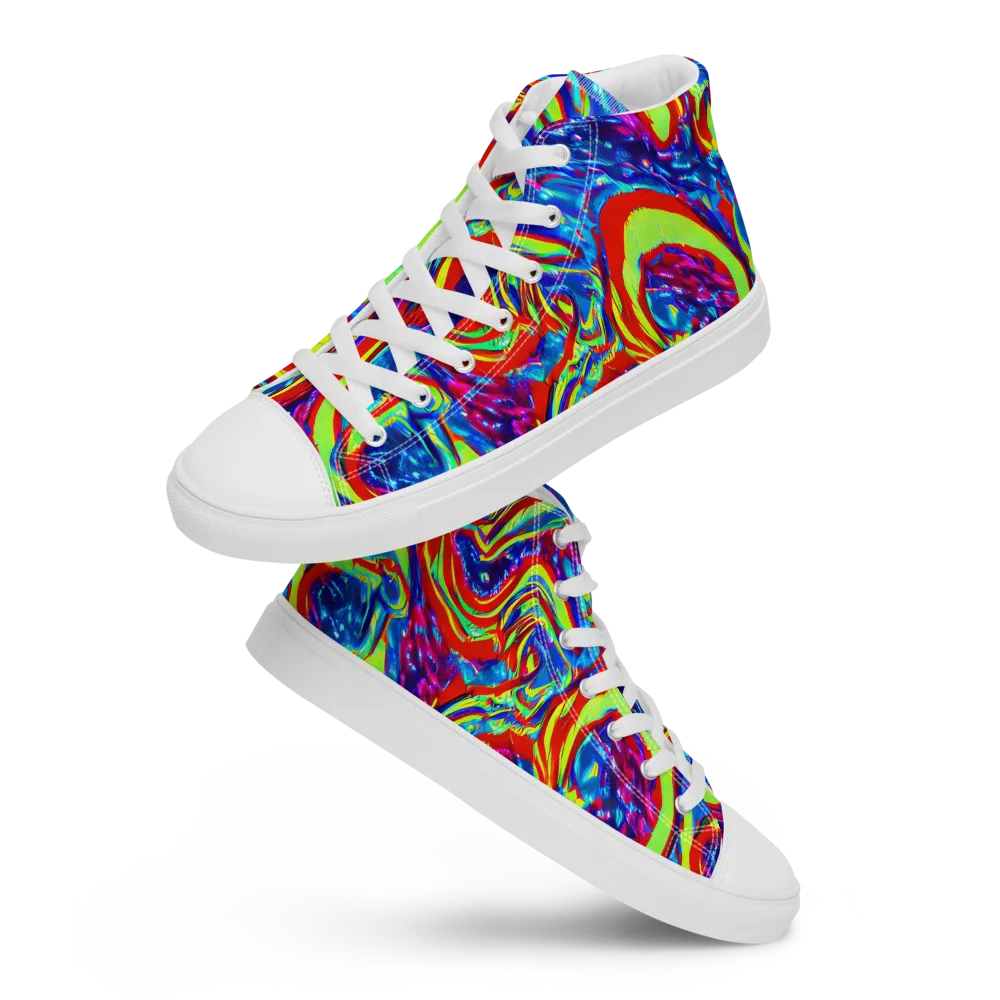 Scarlet Acid Garden on Women's High Top Canvas Shoes — Front