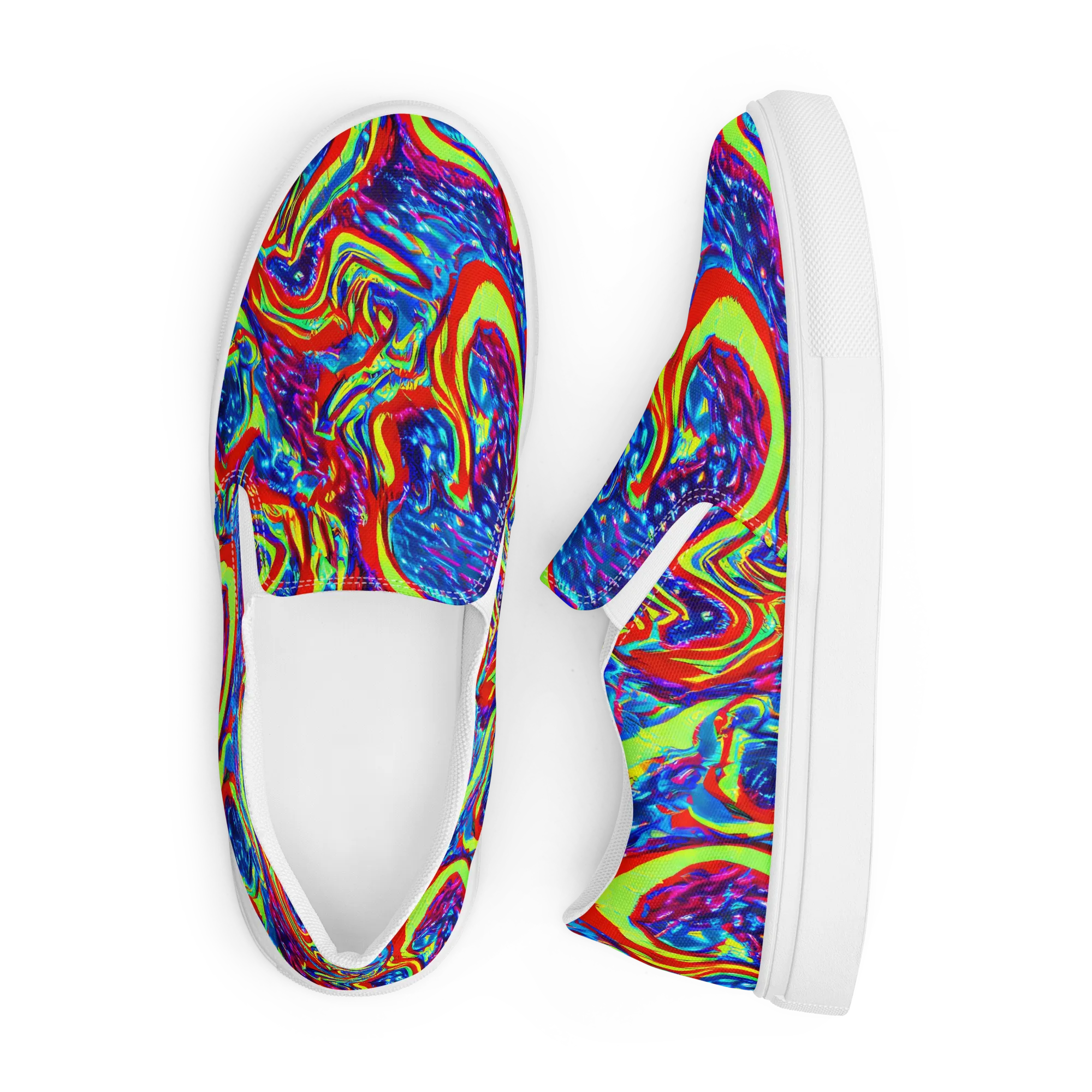 Scarlet Acid Garden on Men's Slip-On Canvas Shoes — Front