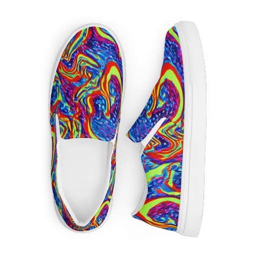Scarlet Acid Garden on a Men's Slip-On Canvas Shoes
