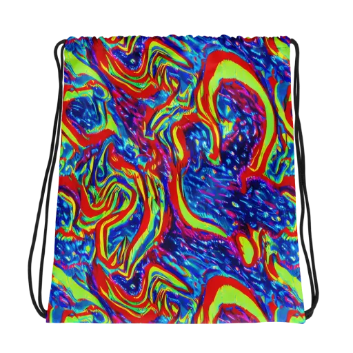 Scarlet Acid Garden on a Drawstring Bag