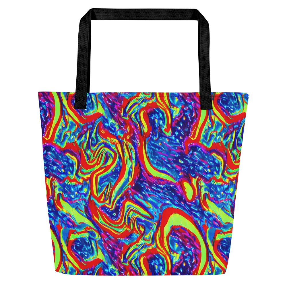 Scarlet Acid Garden on Large Tote Bag W/ Pocket — Front