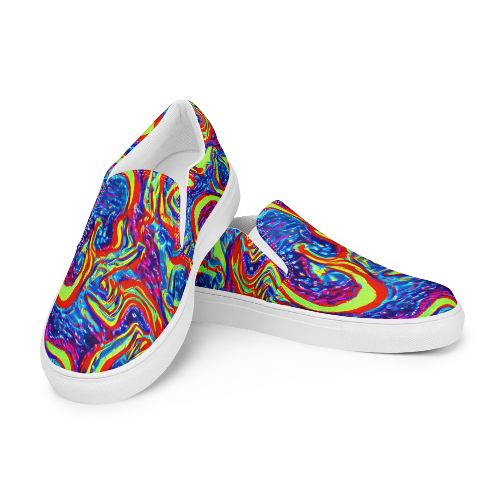 Scarlet Acid Garden on Women's Slip-On Canvas Shoes — Left Front