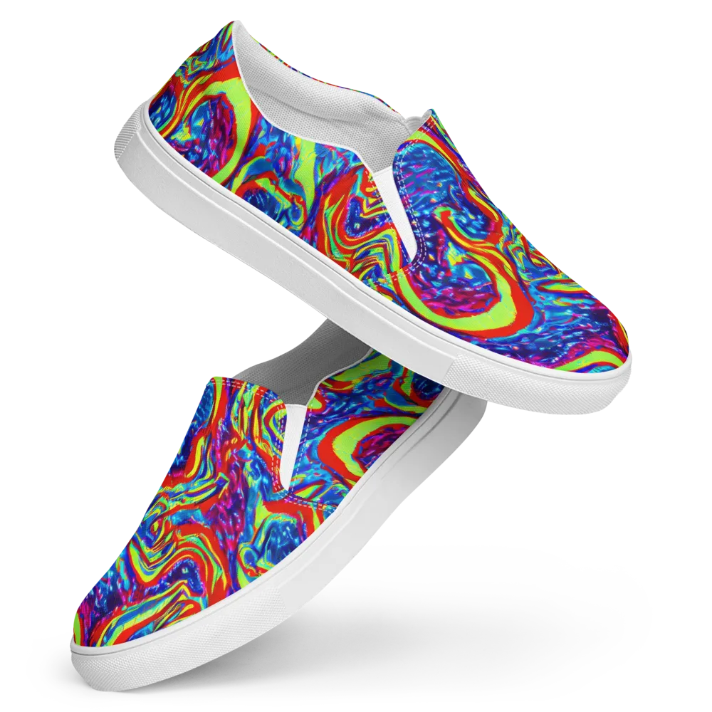 Scarlet Acid Garden on Women's Slip-On Canvas Shoes — Front