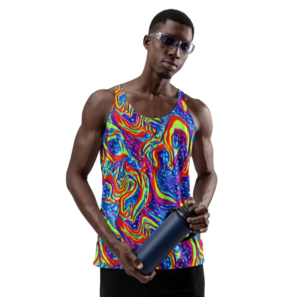 Scarlet Acid Garden on Men's Tank Top — Front