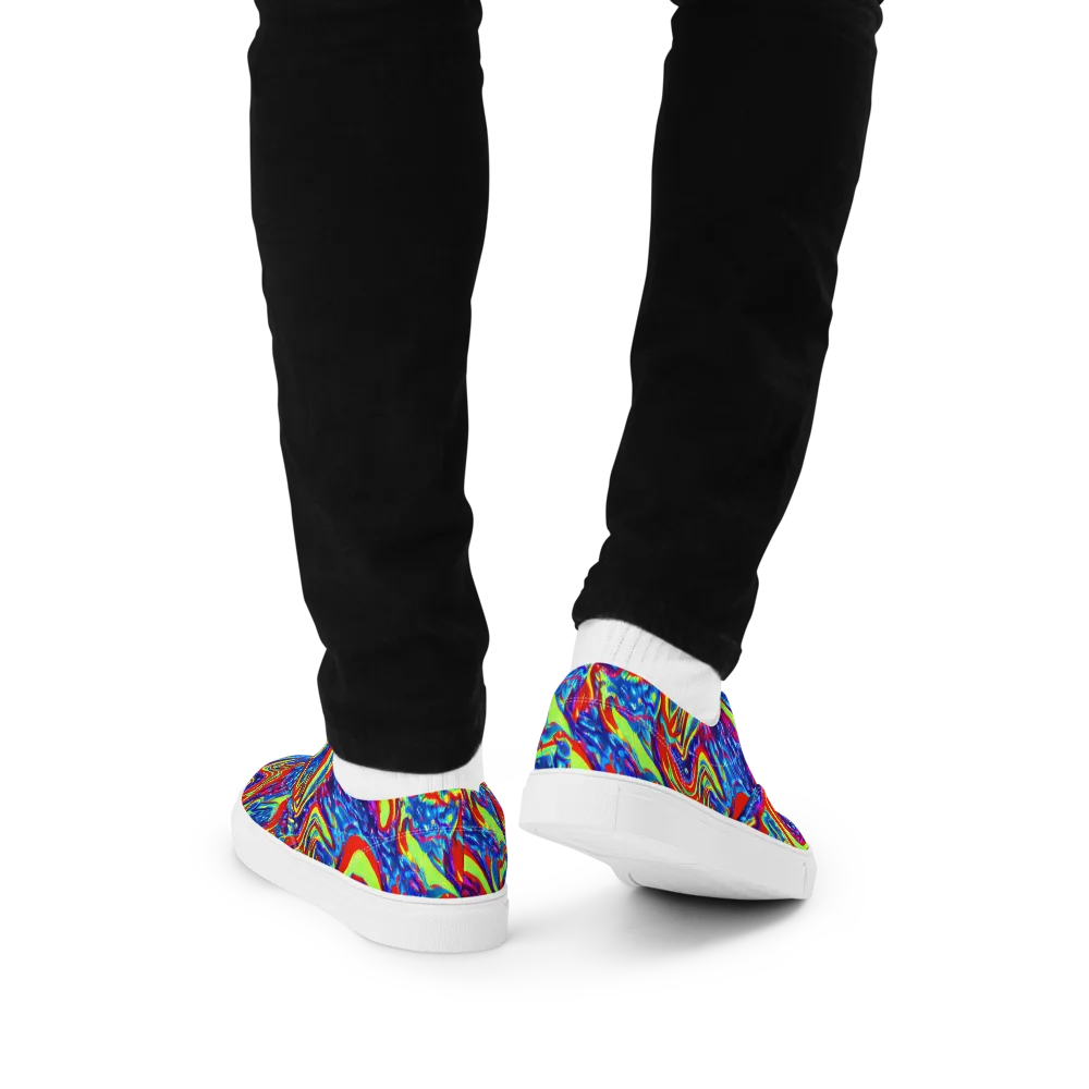 Scarlet Acid Garden on Men's Lace-Up Canvas Shoes — Back