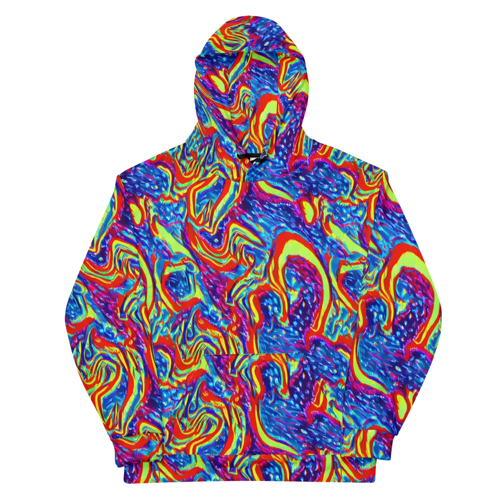Scarlet Acid Garden on Cotton Hoodie — Front