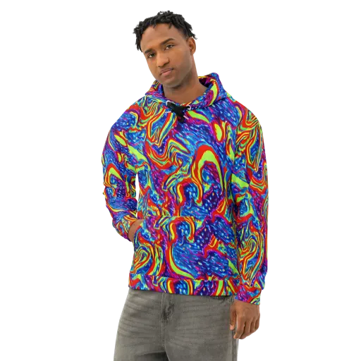 Scarlet Acid Garden on a Cotton Hoodie