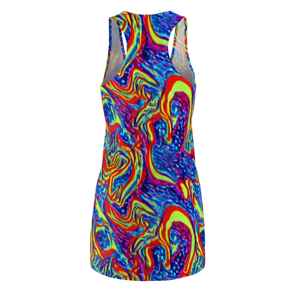 Scarlet Acid Garden on Racerback Dress — Back