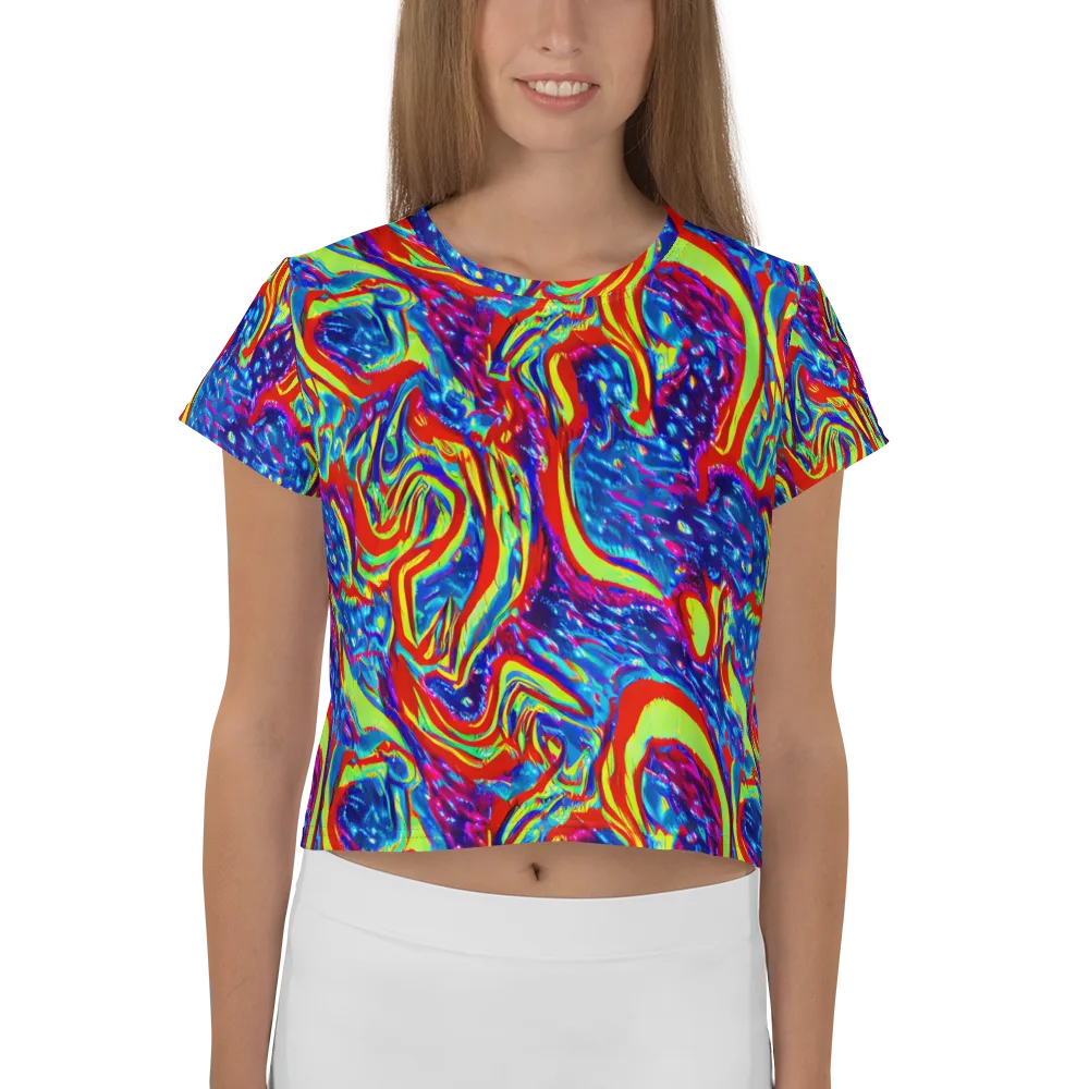 Scarlet Acid Garden on Crop Tee — Front