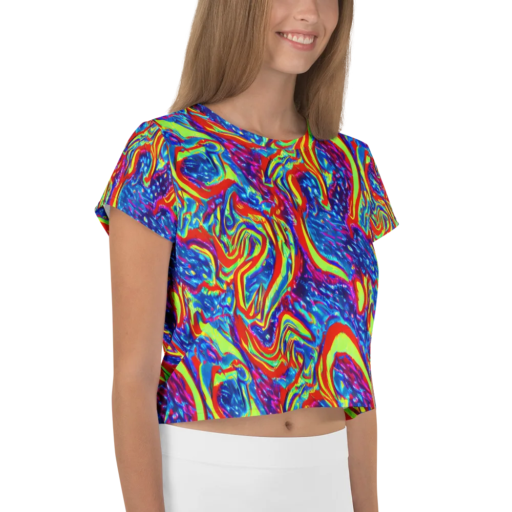 Scarlet Acid Garden on Crop Tee — Right