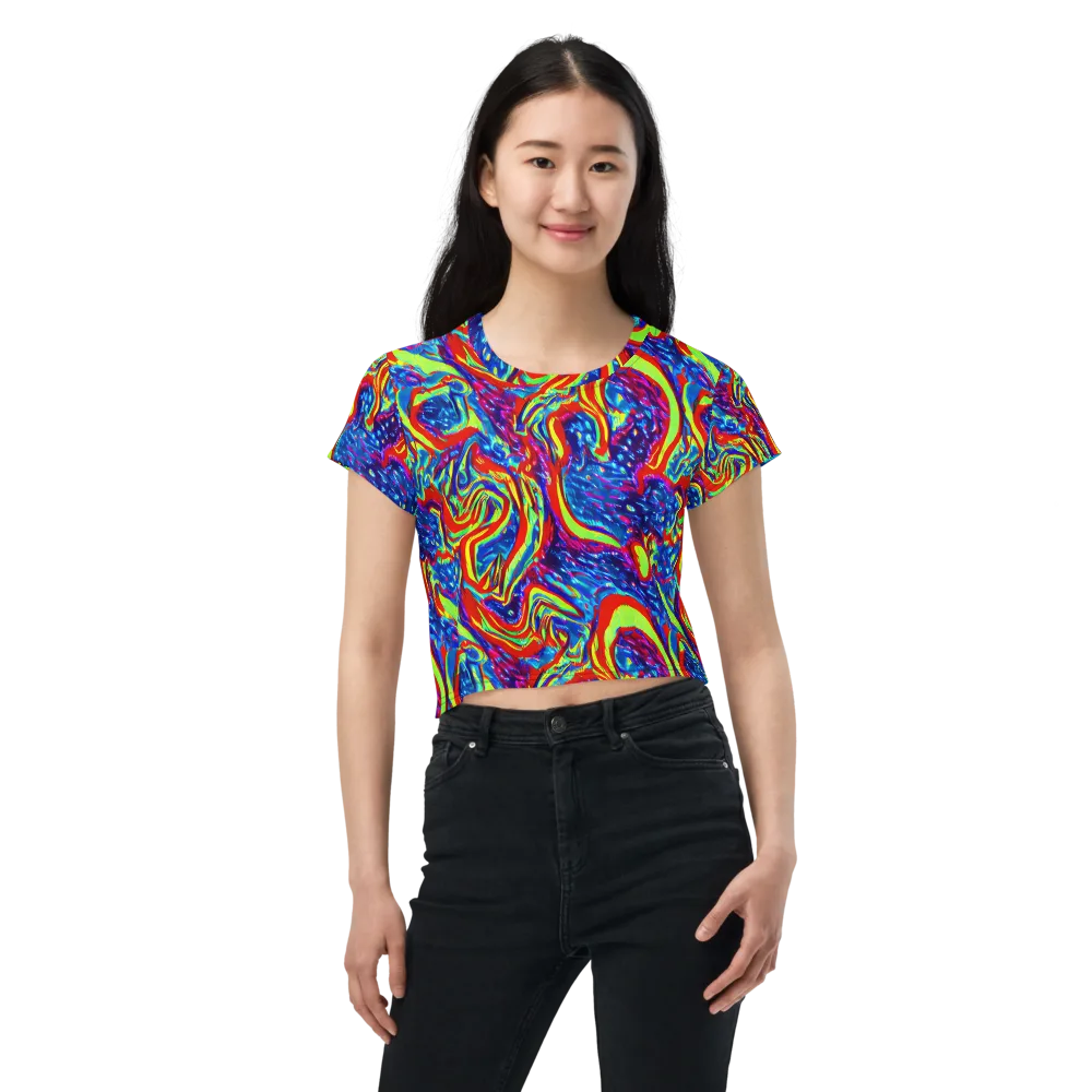 Scarlet Acid Garden on Crop Tee — Front