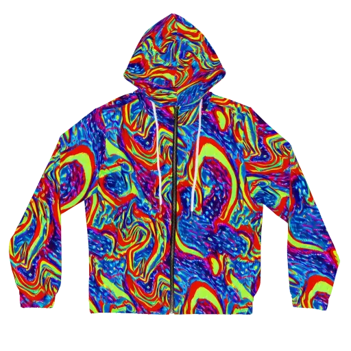 Scarlet Acid Garden on a Women's Full-Zip Hoodie