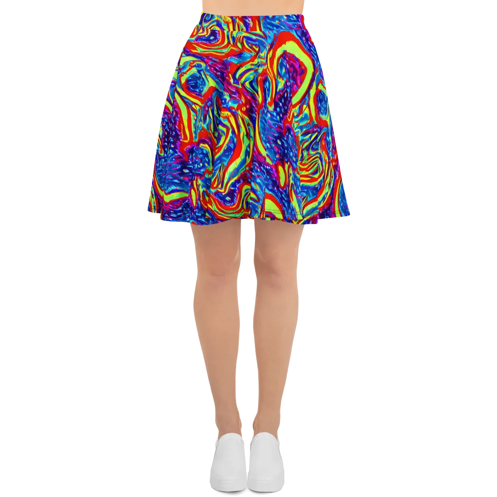 Scarlet Acid Garden on Skater Skirt — Front
