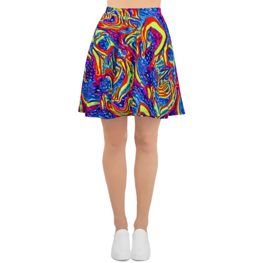 Scarlet Acid Garden on a Skater Skirt