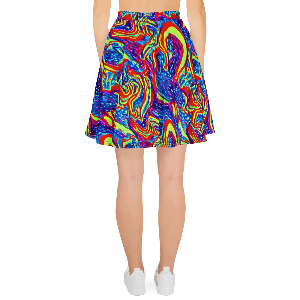 Scarlet Acid Garden on Skater Skirt — Back