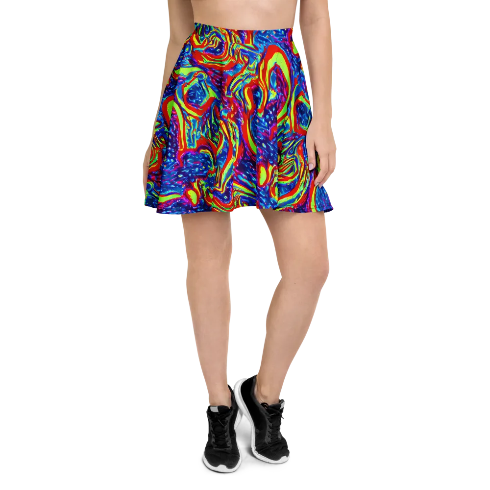 Scarlet Acid Garden on Skater Skirt — Front