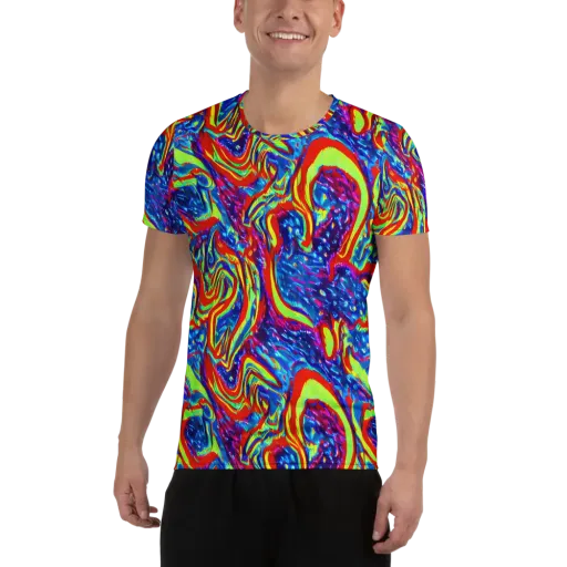 Scarlet Acid Garden on a Men's Athletic T-Shirt