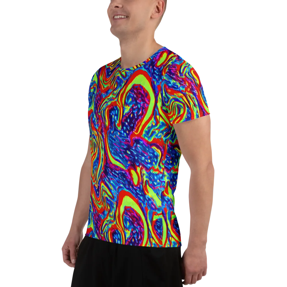 Scarlet Acid Garden on Men's Athletic T-Shirt — Left