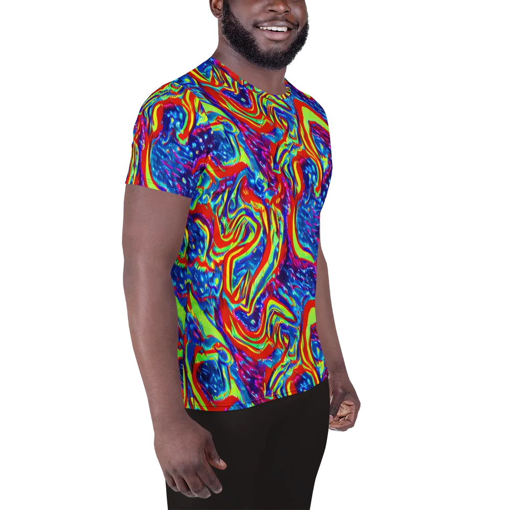 Scarlet Acid Garden on Men's Athletic T-Shirt — Right