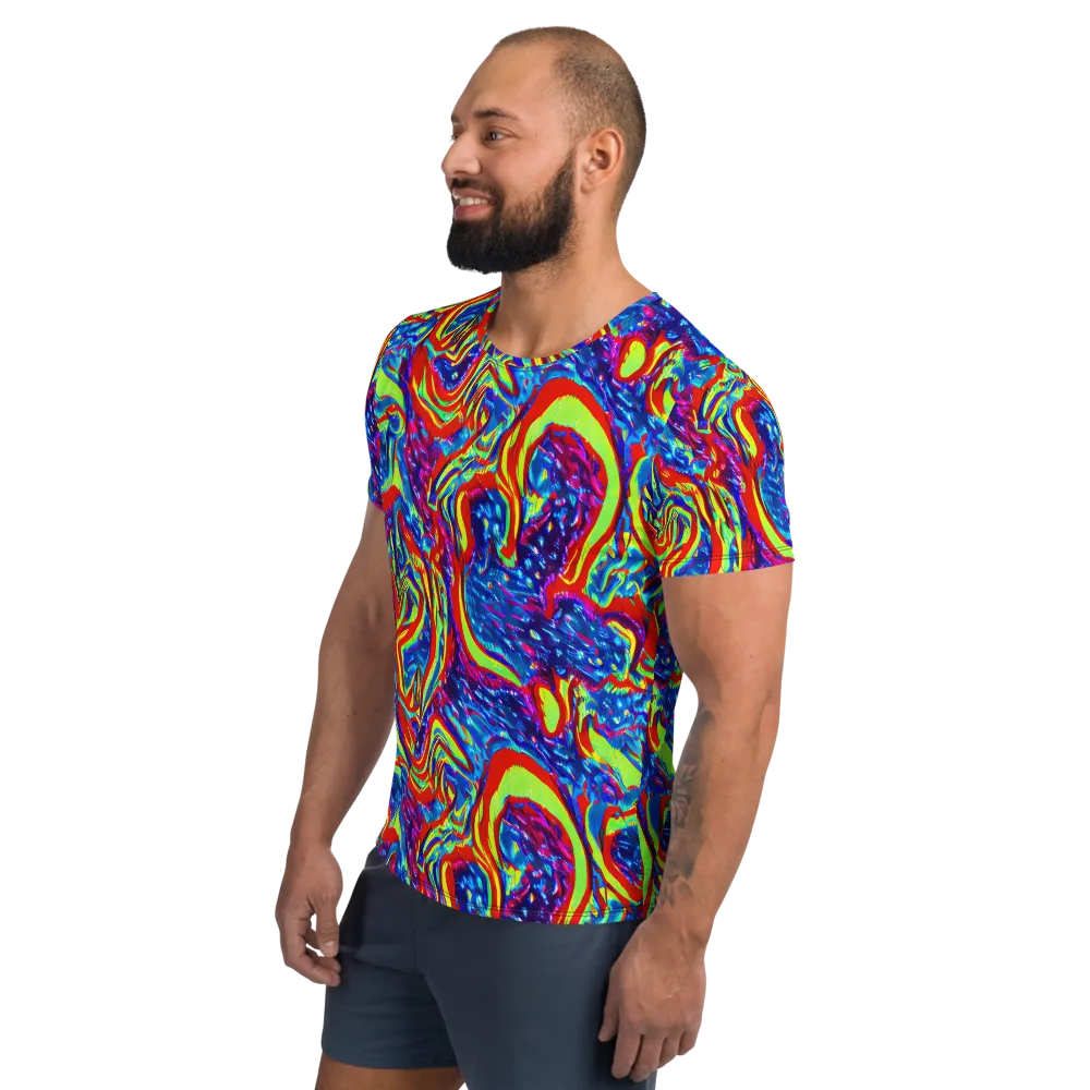 Scarlet Acid Garden on Men's Athletic T-Shirt — Left