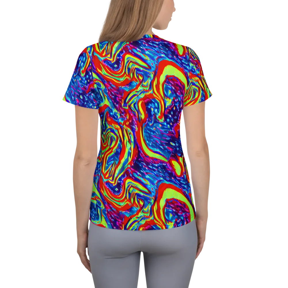 Scarlet Acid Garden on Women's Athletic T-Shirt — Back