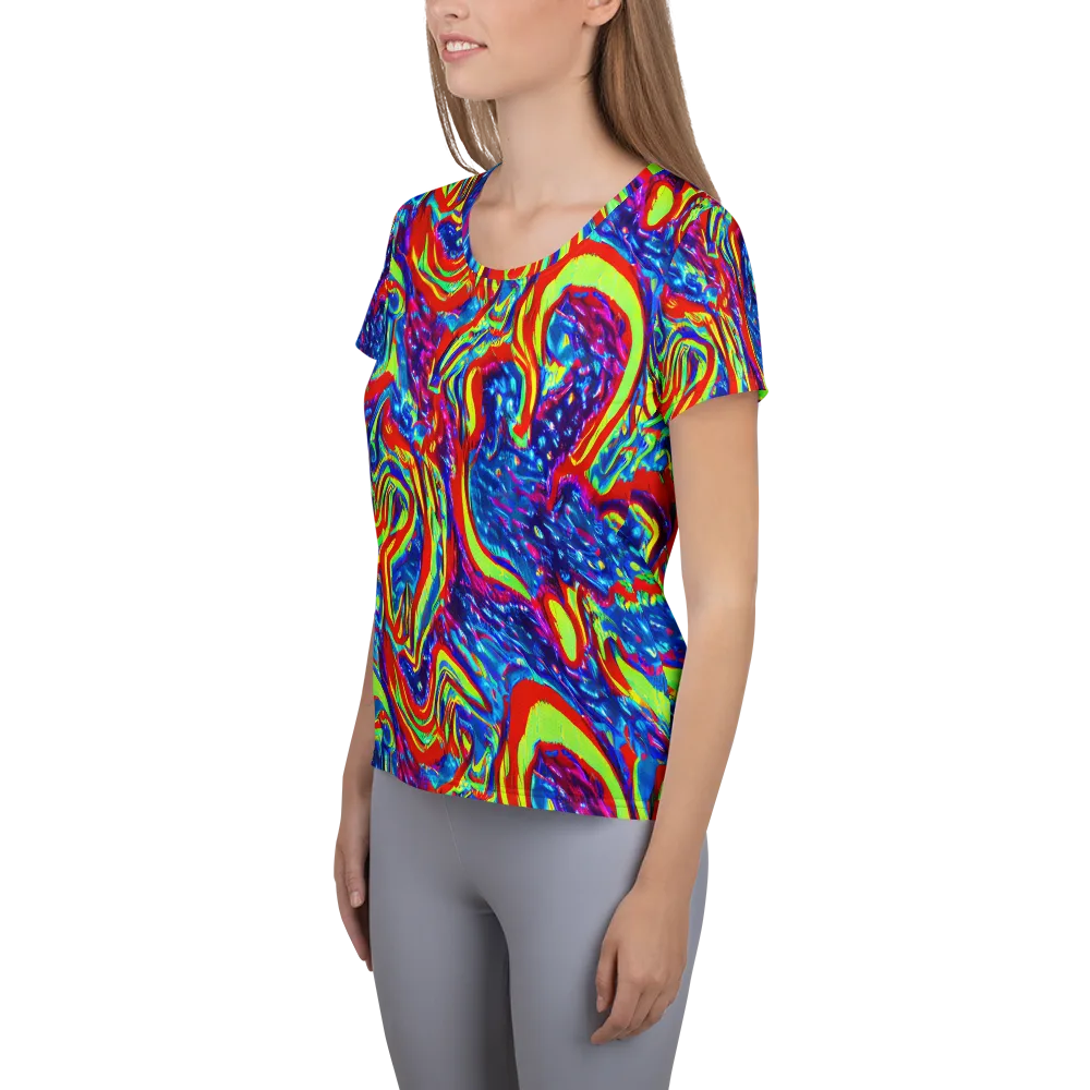 Scarlet Acid Garden on Women's Athletic T-Shirt — Left