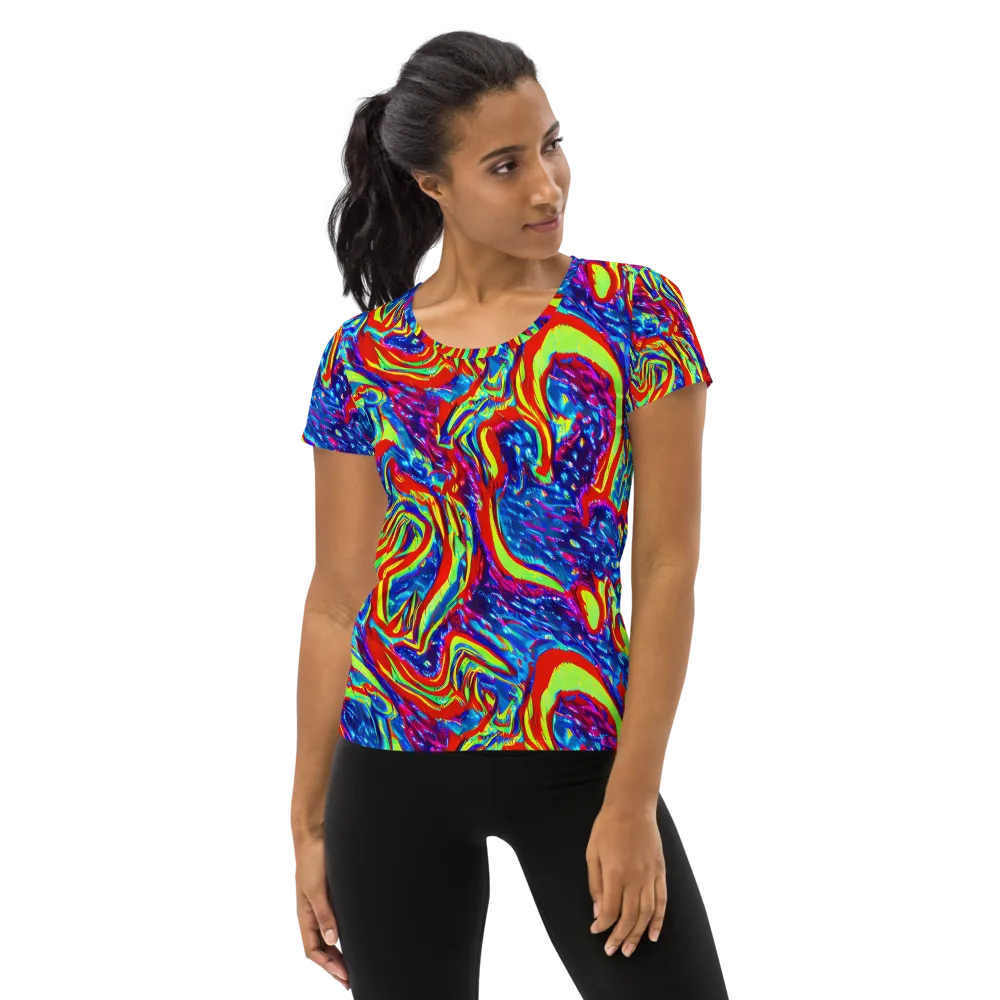 Scarlet Acid Garden on Women's Athletic T-Shirt — Front