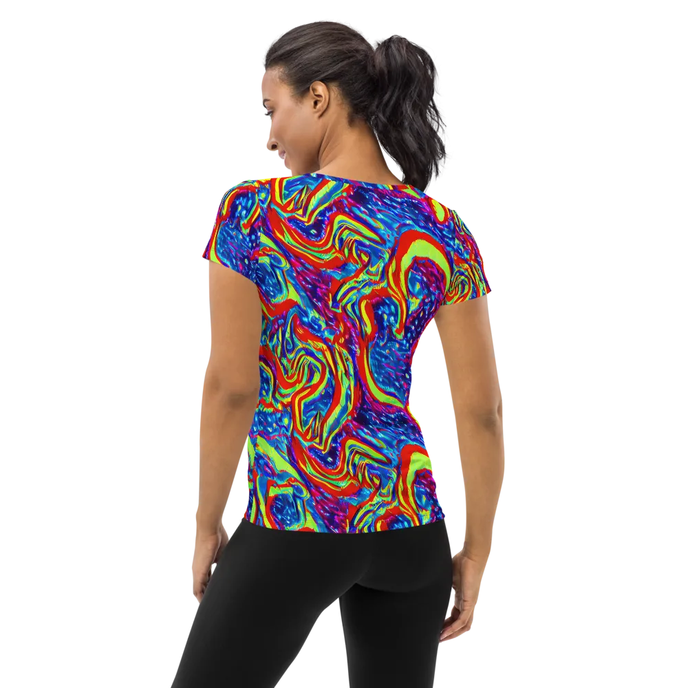 Scarlet Acid Garden on Women's Athletic T-Shirt — Back