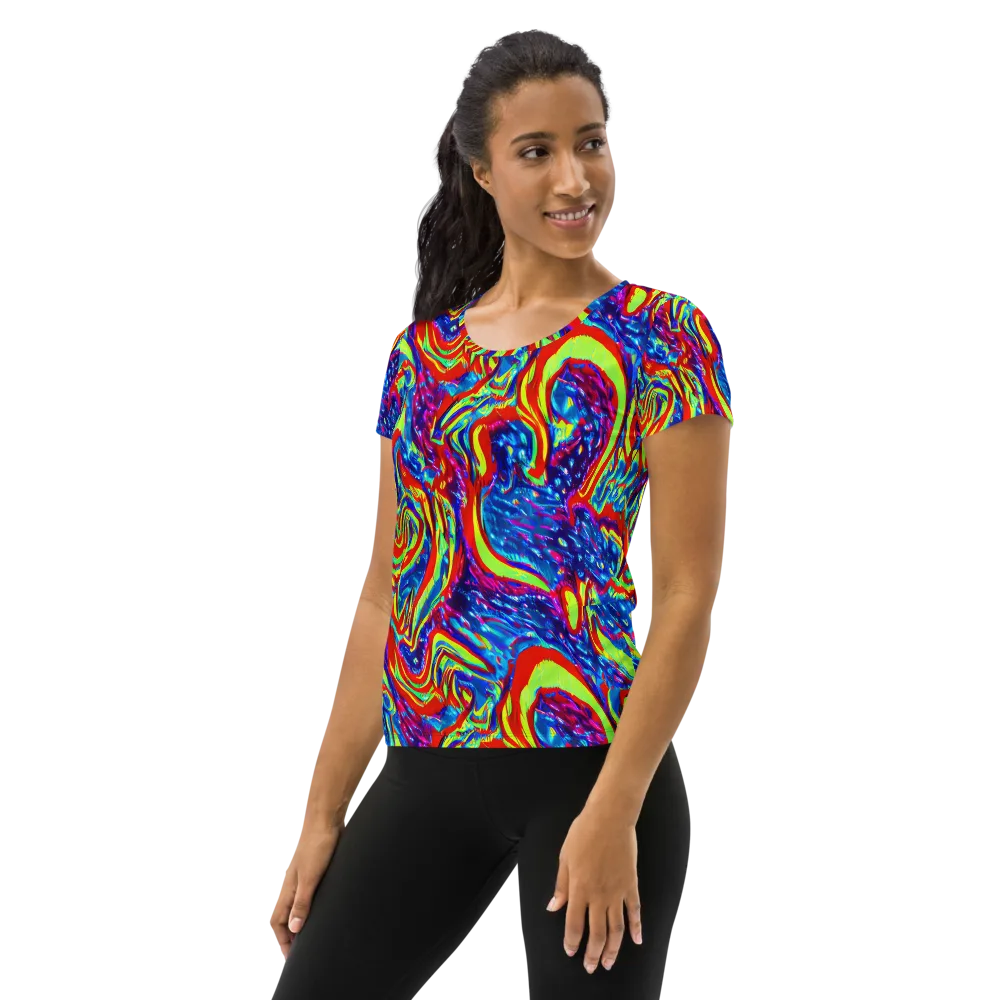 Scarlet Acid Garden on Women's Athletic T-Shirt — Left