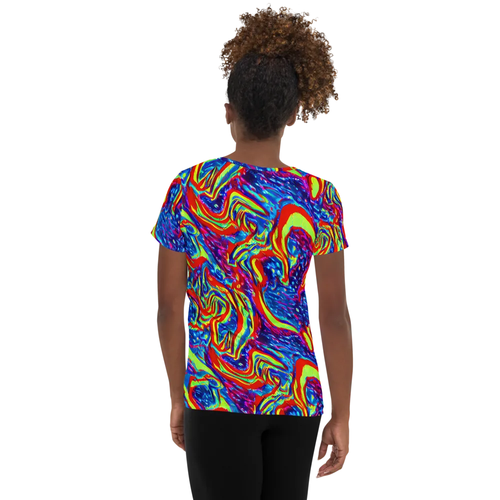 Scarlet Acid Garden on Women's Athletic T-Shirt — Back