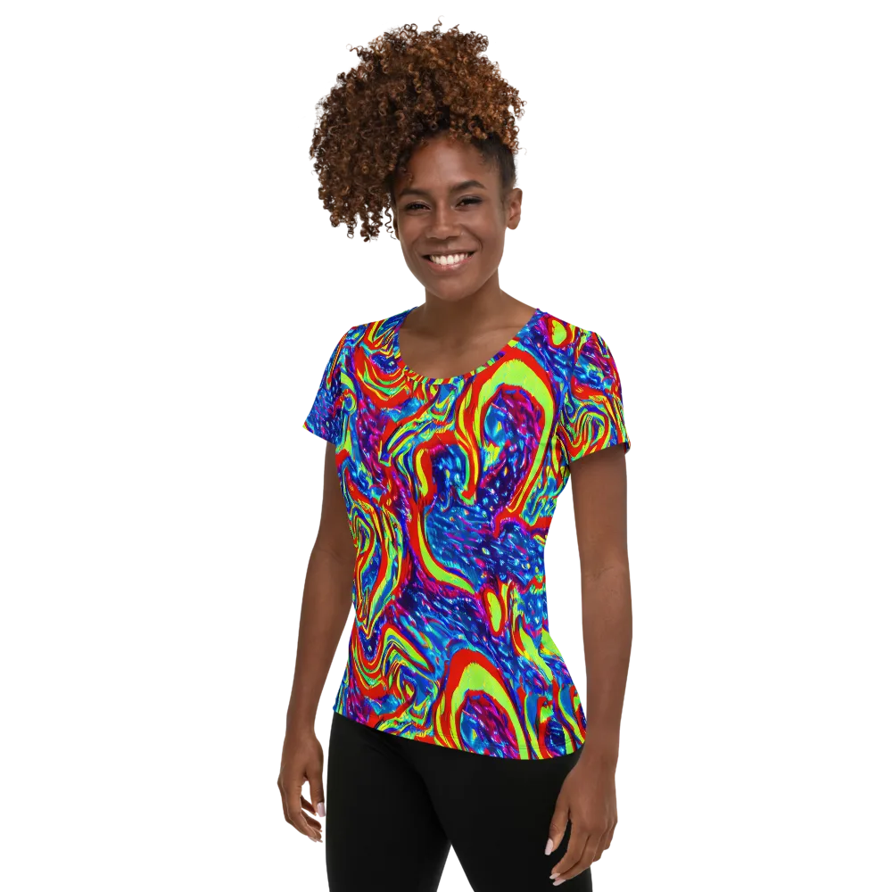 Scarlet Acid Garden on Women's Athletic T-Shirt — Left