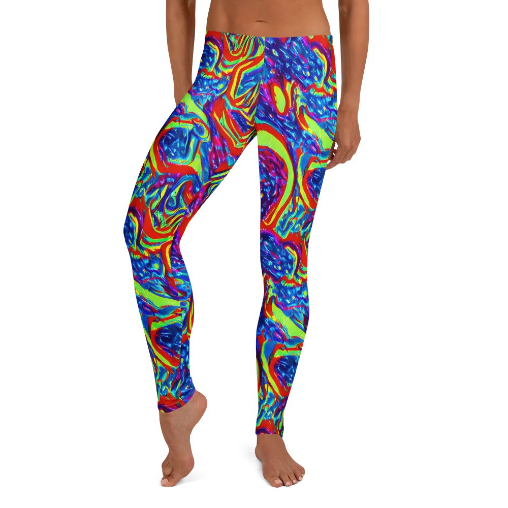 Scarlet Acid Garden on Leggings — Front