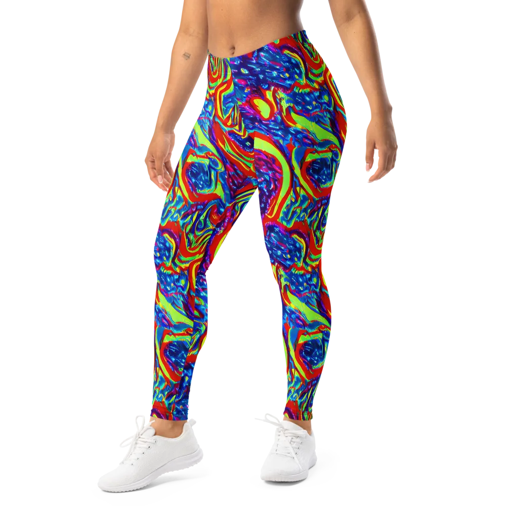 Scarlet Acid Garden on Leggings — Left Front