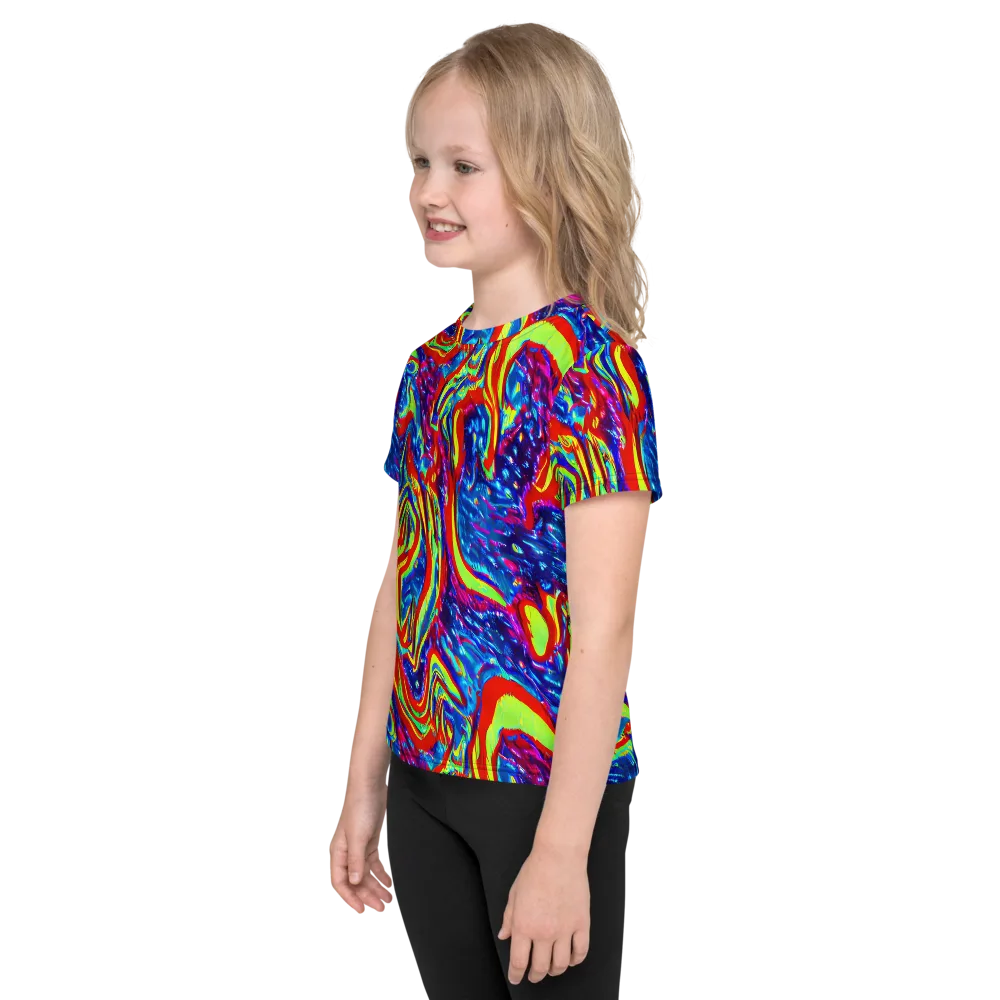 Scarlet Acid Garden on Kids Crew Neck T-Shirt — Left